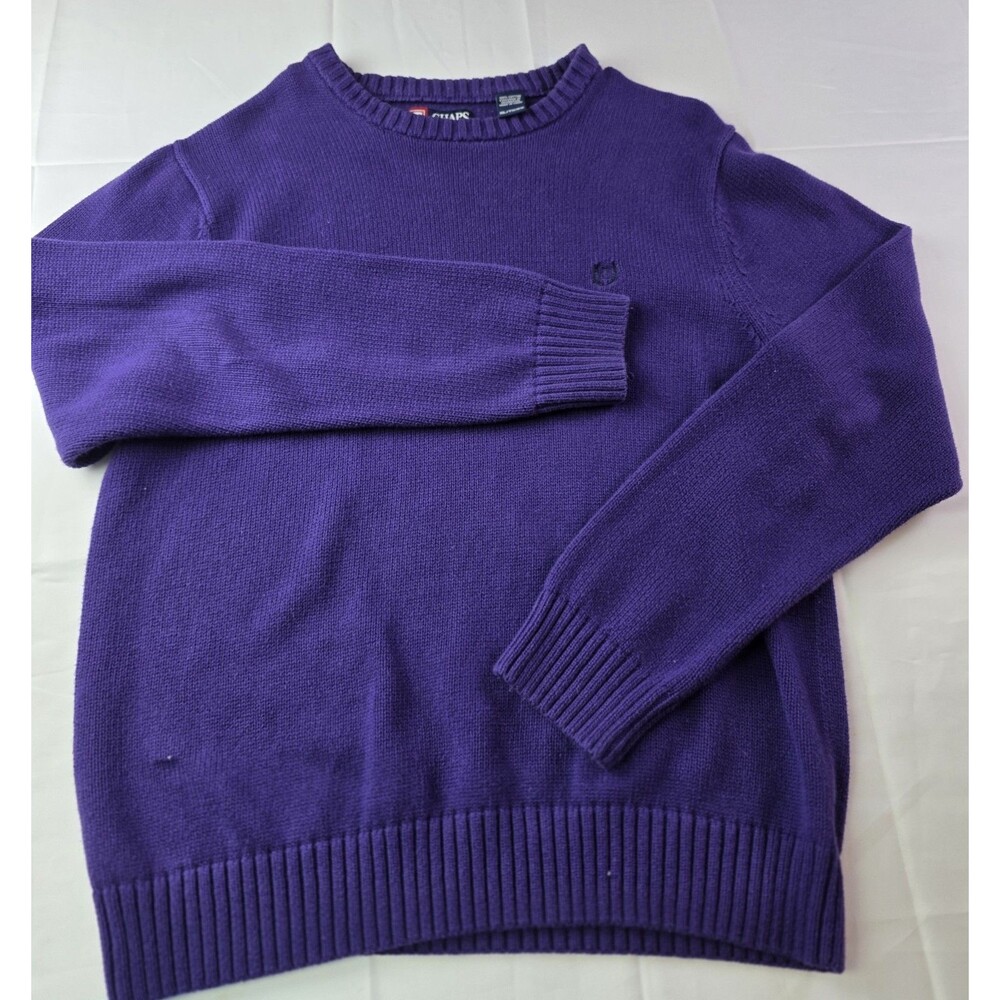 Vintage CHAPS Men’s XL Purple Cable Knit Sweater‎